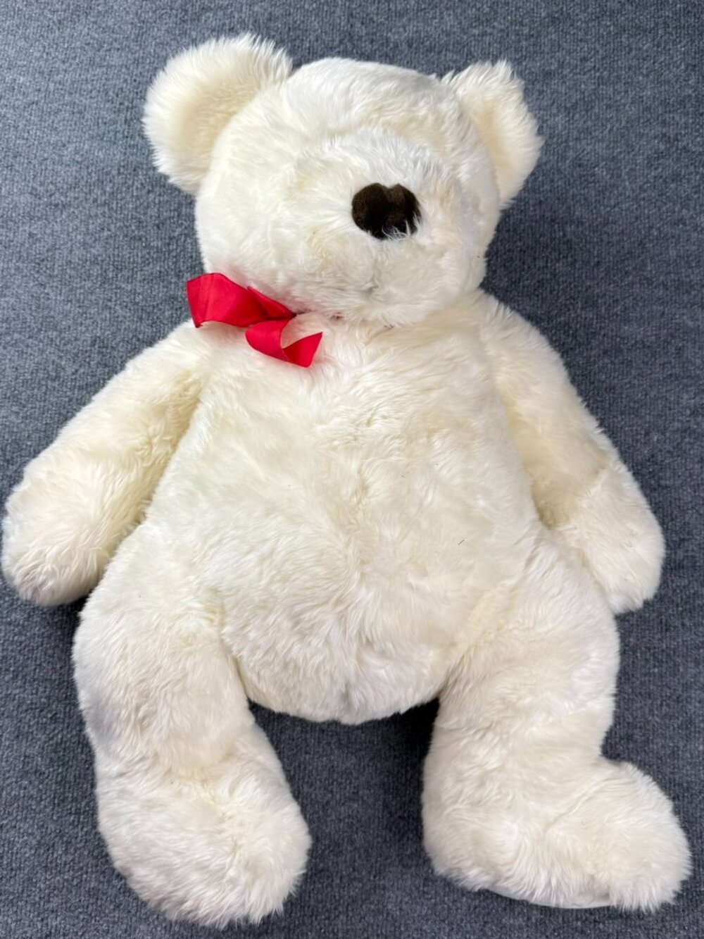 Vintage Russ Berrie Bianca Teddy Bear Plush 24" White I Love You Red Bow 20364